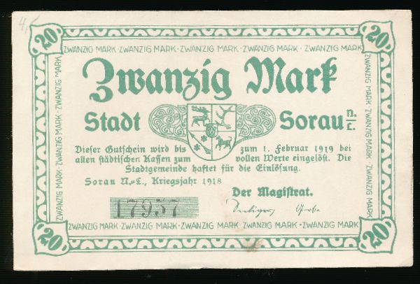 Жары., 20 марок (1919 г.)