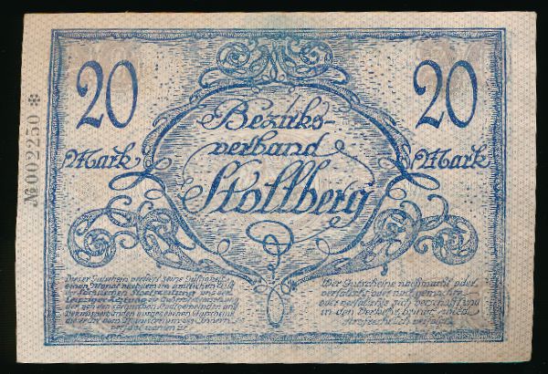 Штрасберг., 20 марок (1918 г.)