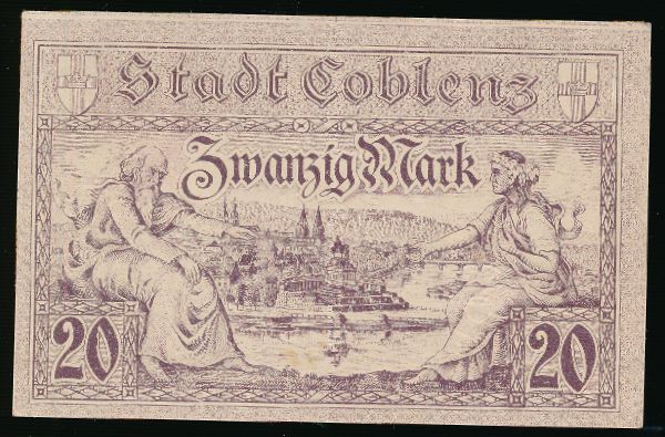 Кобленц., 20 марок (1918 г.)