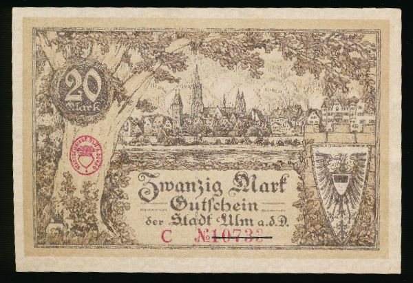 Ульм., 20 марок (1918 г.)