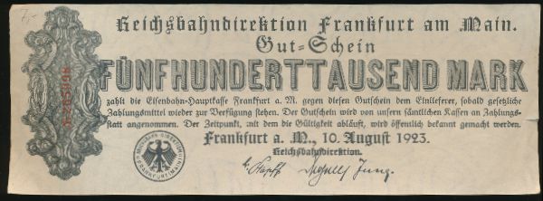 Франкфурт-на-Майне., 500000 марок (1923 г.)