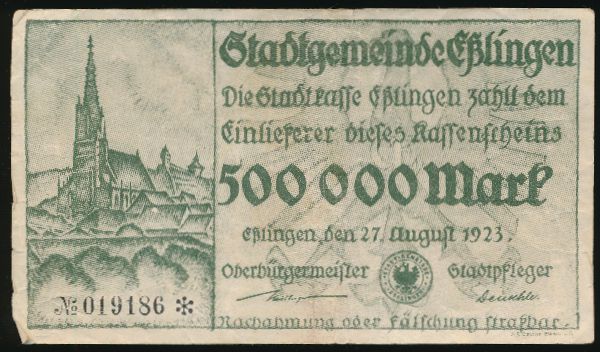 Эслинген-ам-Неккар., 500000 марок (1923 г.)