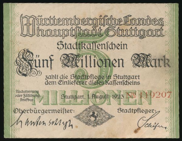 Штутгарт., 5000000 марок (1923 г.)