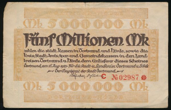 Дортмунд., 5000000 марок (1922 г.)