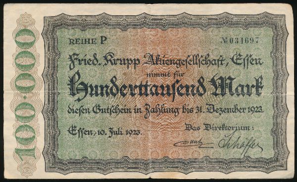 Эссен., 100000 марок (1923 г.)