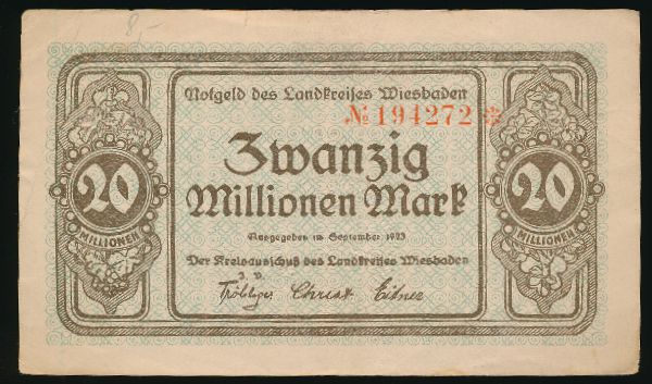 Висбаден., 20000000 марок (1923 г.)