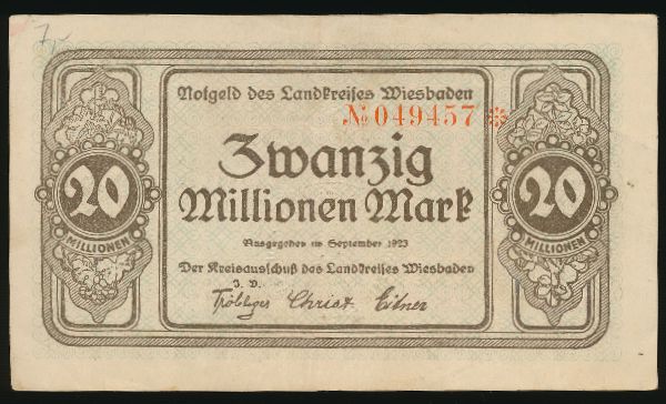 Висбаден., 20000000 марок (1923 г.)