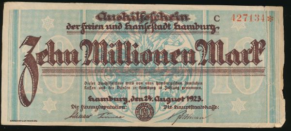 Гамбург., 10000000 марок (1923 г.)