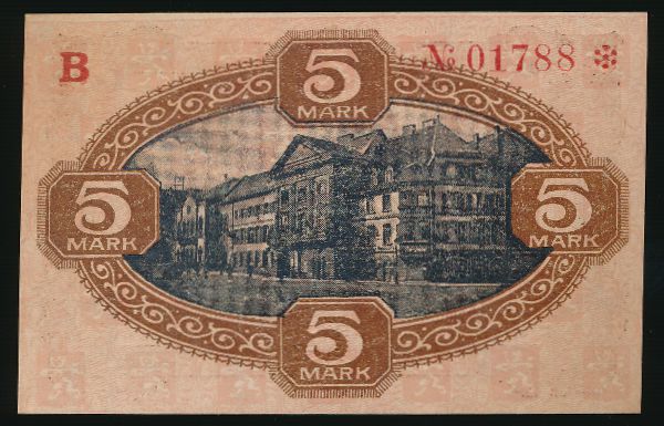 Цвайбрюккен., 5 марок (1918 г.)