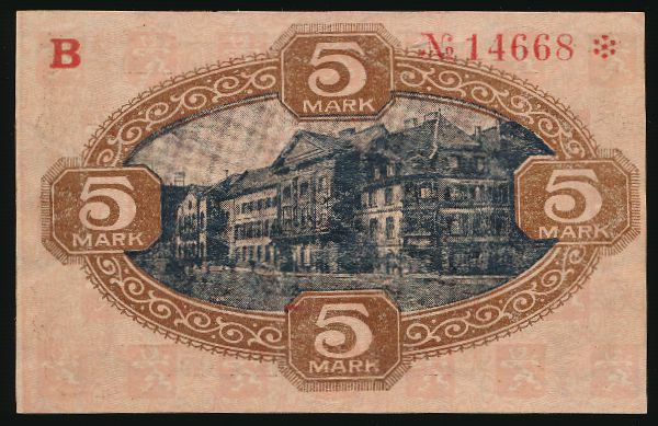 Цвайбрюккен., 5 марок (1918 г.)
