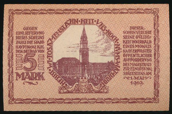 Киль., 5 марок (1918 г.)