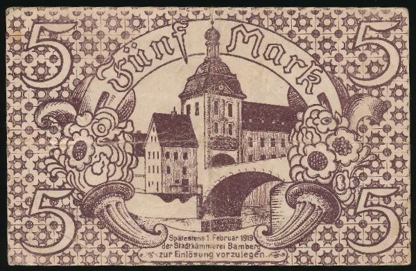Бамберг., 5 марок (1918 г.)