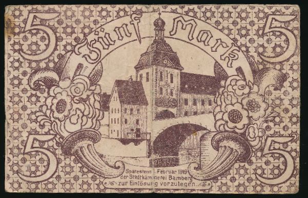 Бамберг., 5 марок (1918 г.)