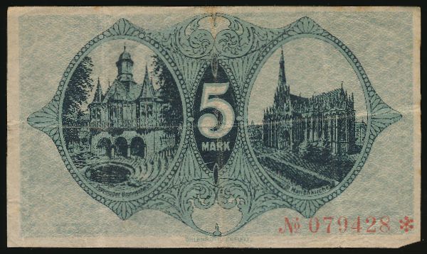 Мюльхаузен., 5 марок (1918 г.)