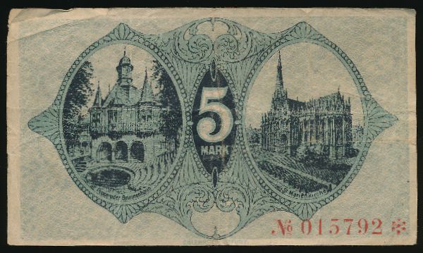 Мюльхаузен., 5 марок (1918 г.)