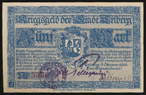 Фрайбург-им-Брайсгау., 5 марок (1919 г.)