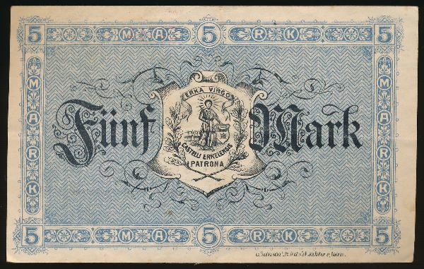Эркеленц., 5 марок (1918 г.)