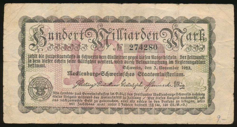 Мекленбург-Передняя Померания., 100000000000 марок (1923 г.)