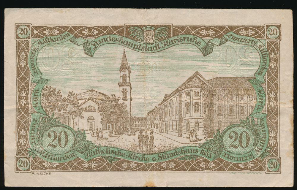 Карлсруэ., 10000000000 марок (1923 г.)