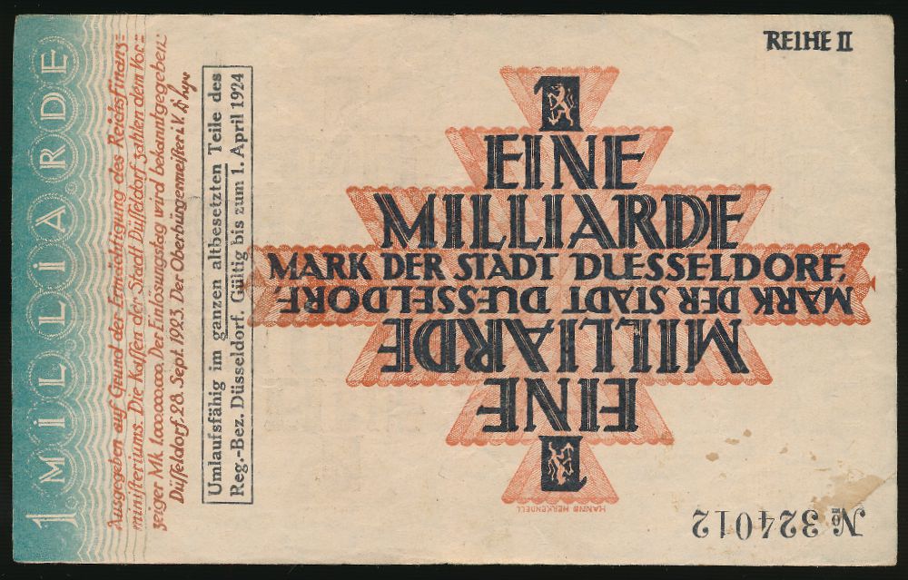 Дюссельдорф., 1000000000 марок (1924 г.)