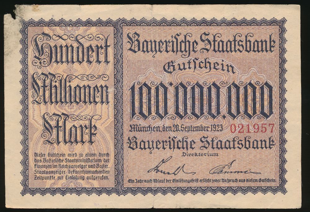 Мюнхен., 100000000 марок (1923 г.)