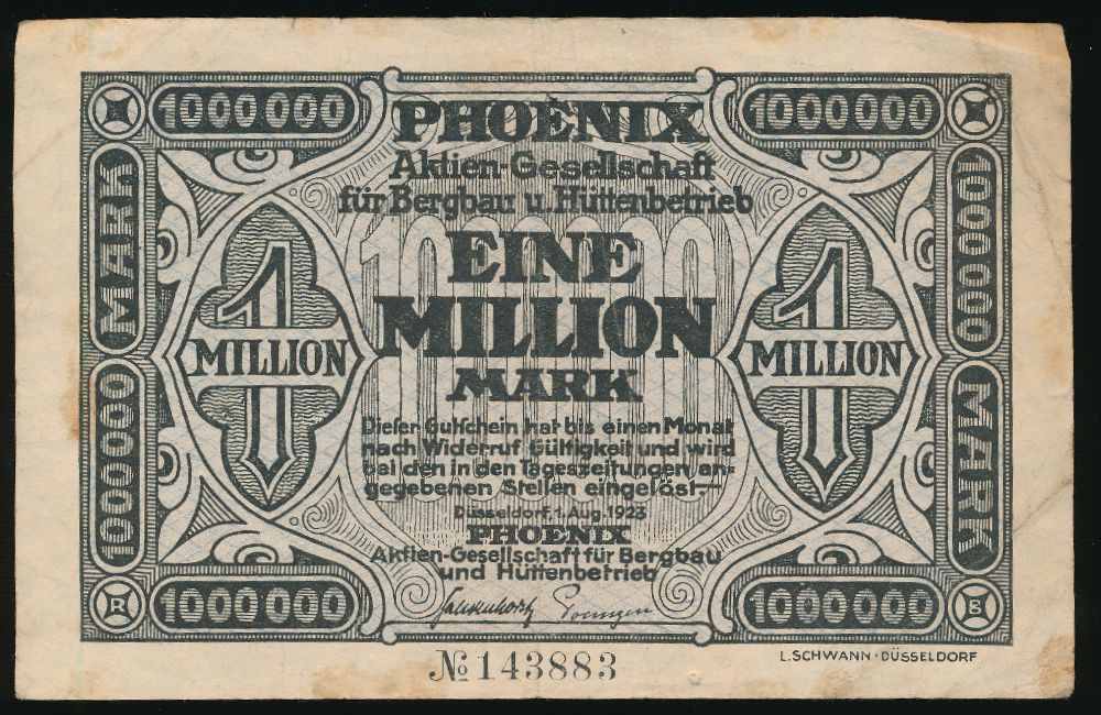 Дюссельдорф., 1000000 марок (1923 г.)