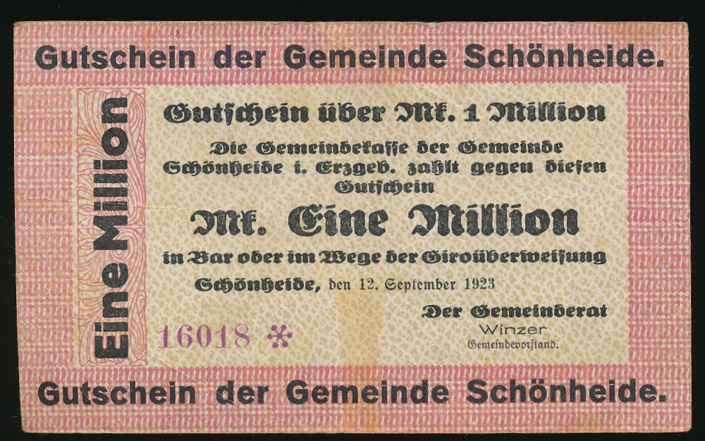 Шёнхайде., 1000000 марок (1923 г.)
