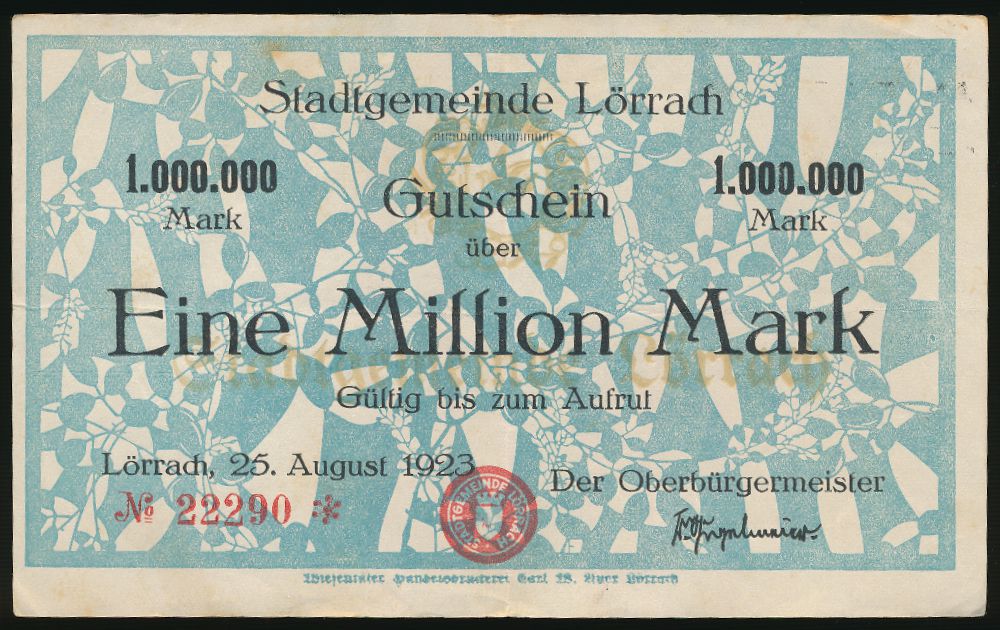 Лёррах., 1000000 марок (1923 г.)