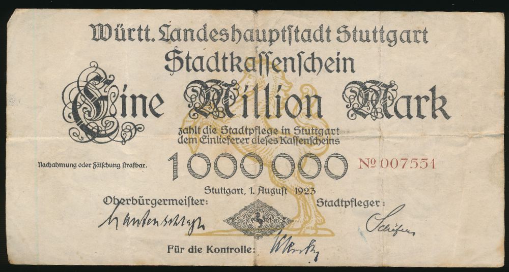 Штутгарт., 1000000 марок (1923 г.)