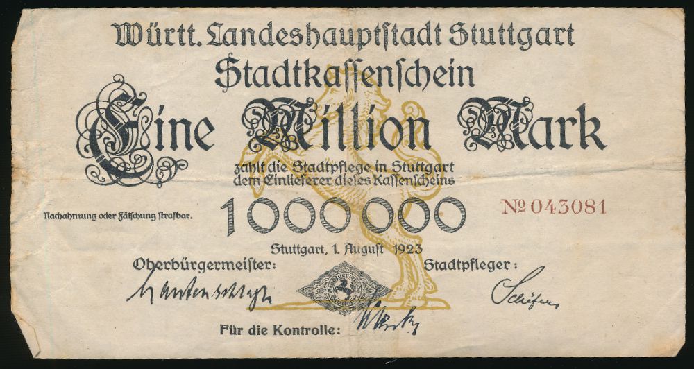 Штутгарт., 1000000 марок (1923 г.)