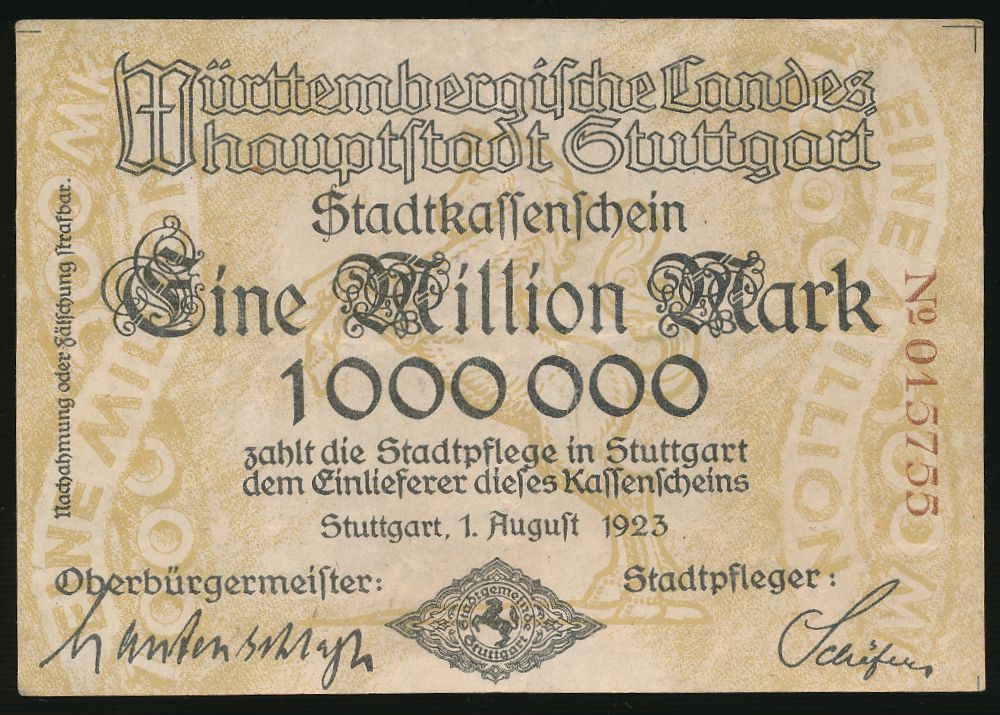 Штутгарт., 1000000 марок (1923 г.)