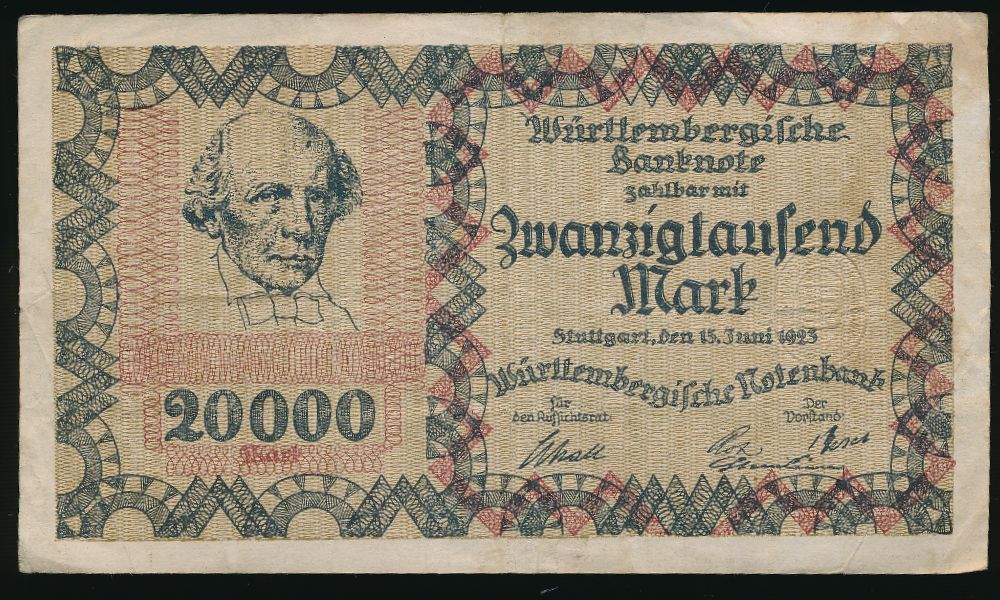 Баден-Вюртемберг., 20000 марок (1923 г.)