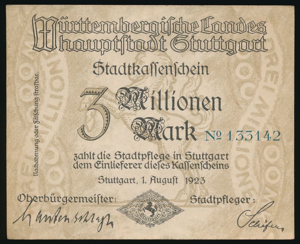 Штутгарт., 3000000 марок (1923 г.)