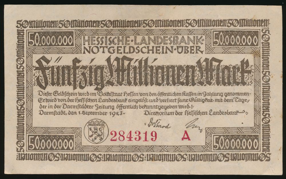 Дармштадт., 50000000 марок (1923 г.)