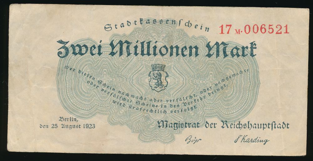 Берлин., 2000000 марок (1923 г.)