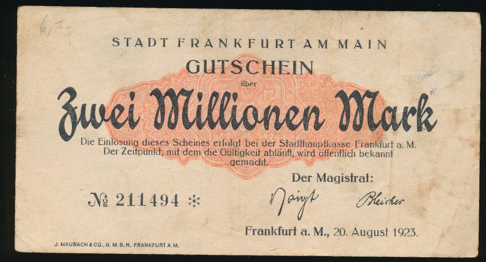 Франкфурт-на-Майне., 2000000 марок (1923 г.)