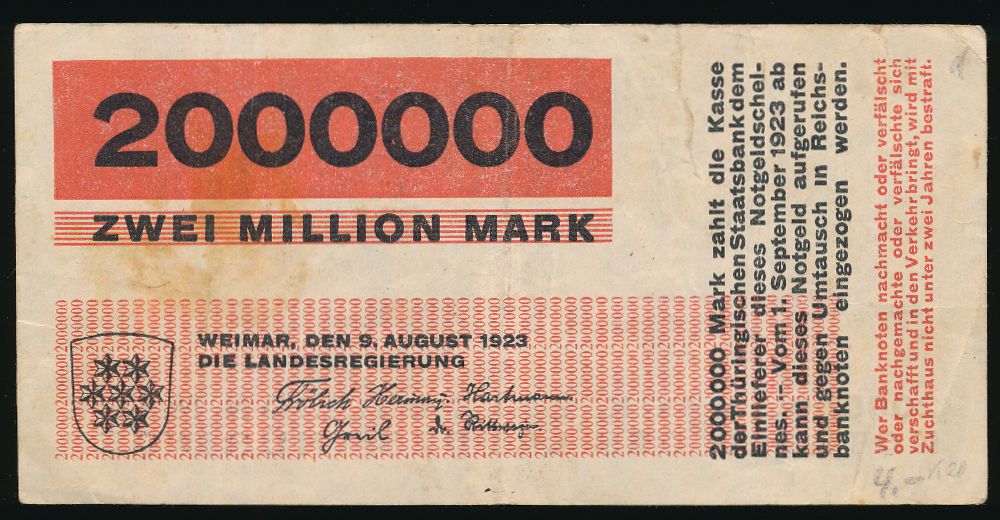 Веймар., 2000000 марок (1923 г.)
