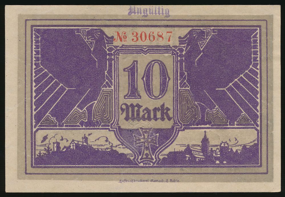 Айзенах., 10 марок (1918 г.)