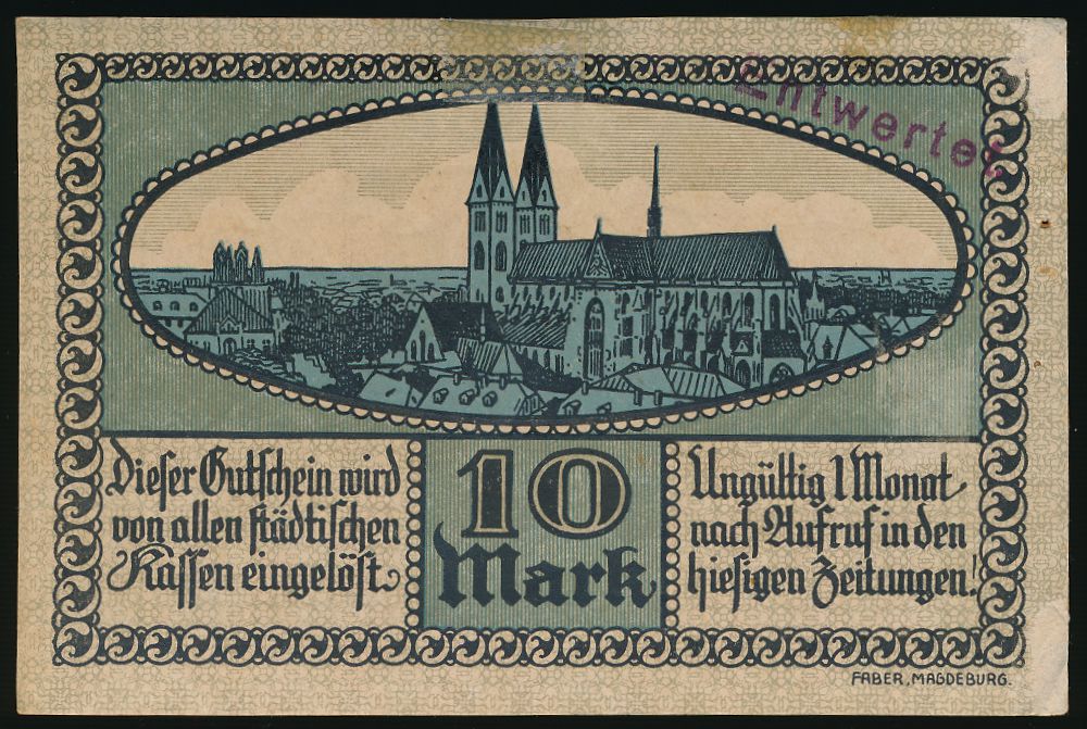 Хальберштадт., 10 марок (1918 г.)