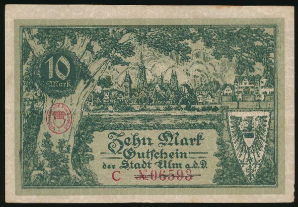 Ульм., 10 марок (1918 г.)