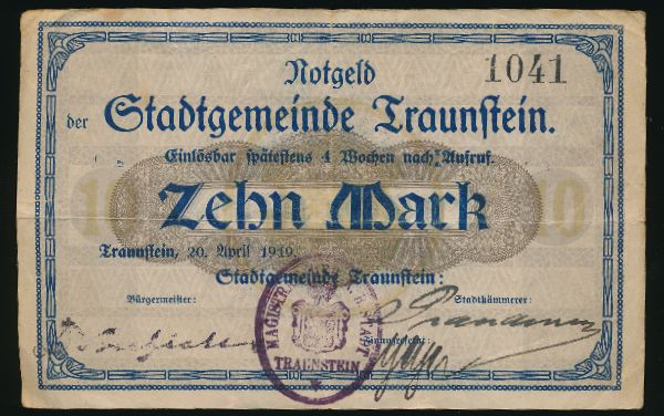 Траунштайн., 10 марок (1919 г.)