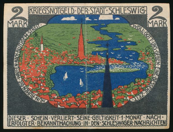 Шлезвиг., 2 марки (1918 г.)