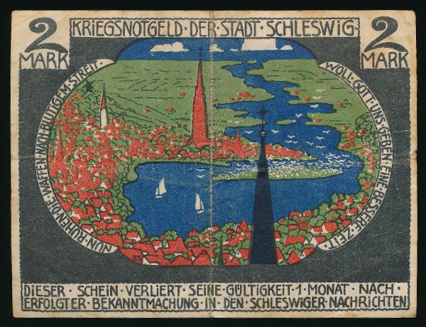 Шлезвиг., 2 марки (1918 г.)