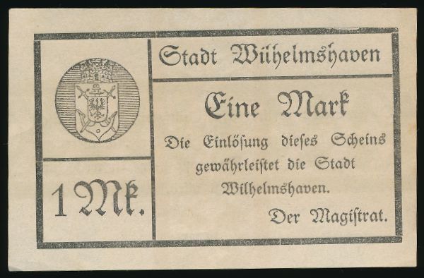 Вильгельмсхафен., 1 марка (1919 г.)