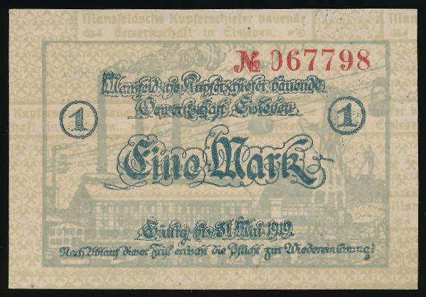 Нотгельды Германии, 1 марка (1919 г.)