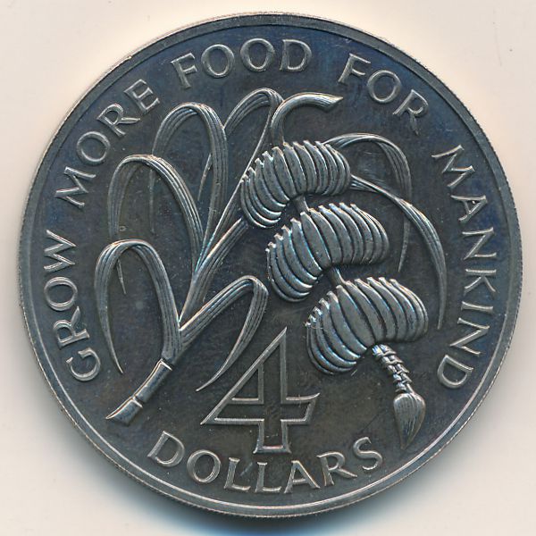 Острова Сент-Кристофер, Невис и Ангилья, 4 доллара (1970 г.)