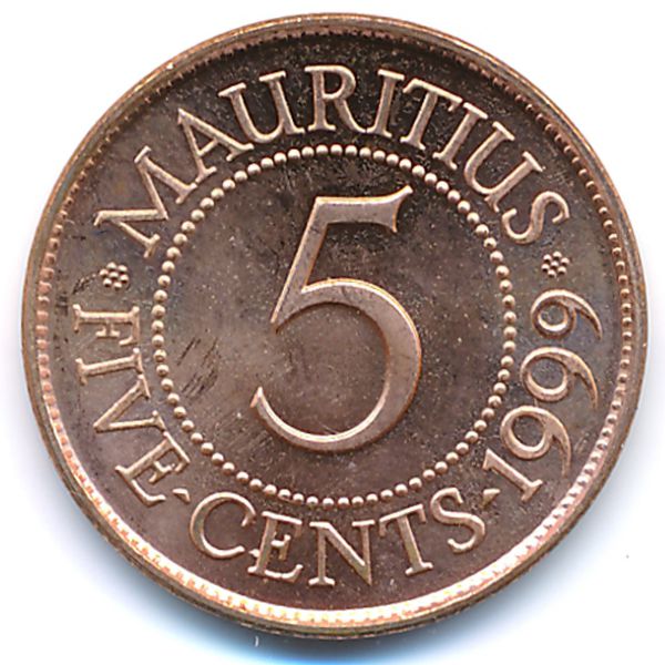 Маврикий, 5 центов (1999 г.)