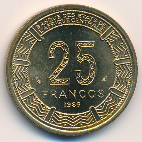 Экваториальная Гвинея, 25 франков (1985 г.)