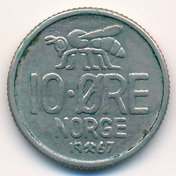 Норвегия, 10 эре (1967 г.)