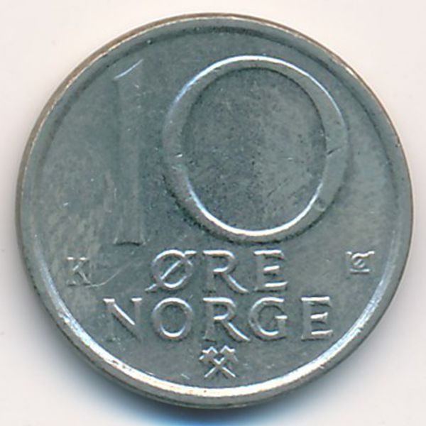 Норвегия, 10 эре (1987 г.)